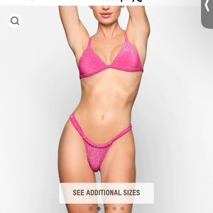 Glitter Swim Triangle Bikini Set | Magenta | Skims